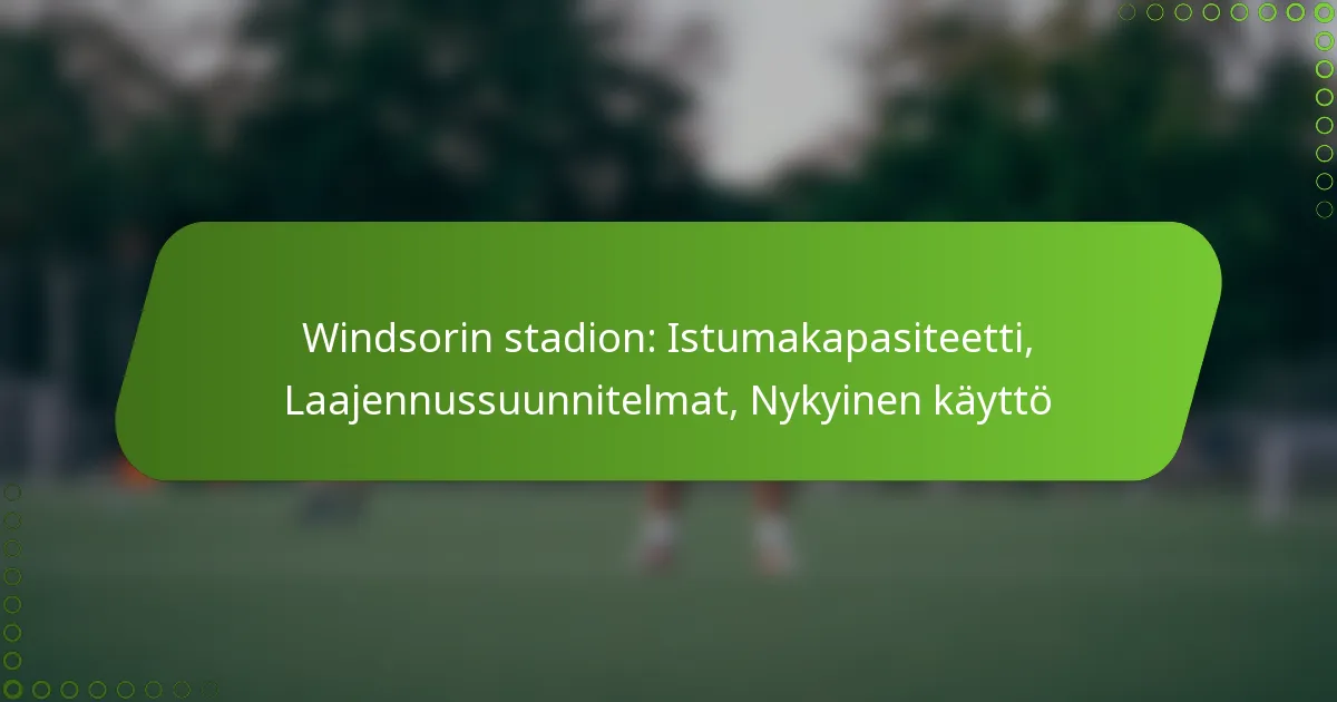 Windsorin stadion: Istumakapasiteetti, Laajennussuunnitelmat, Nykyinen käyttö
