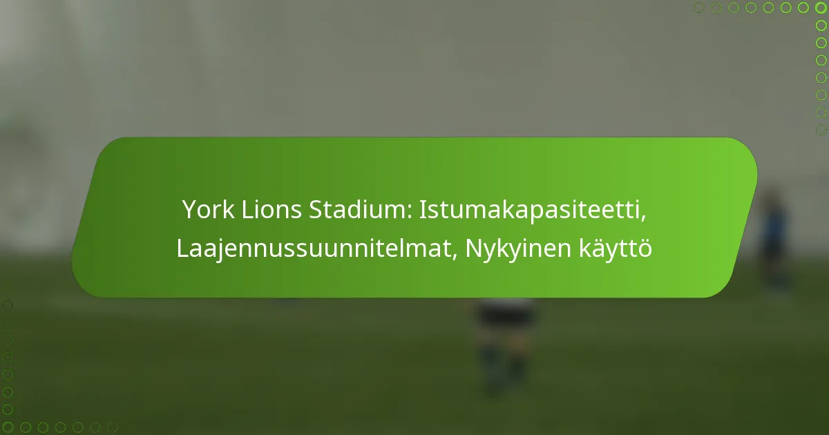 York Lions Stadium: Istumakapasiteetti, Laajennussuunnitelmat, Nykyinen käyttö