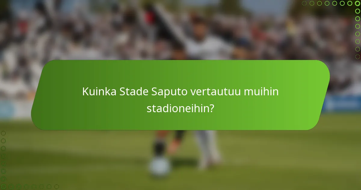 Kuinka Stade Saputo vertautuu muihin stadioneihin?
