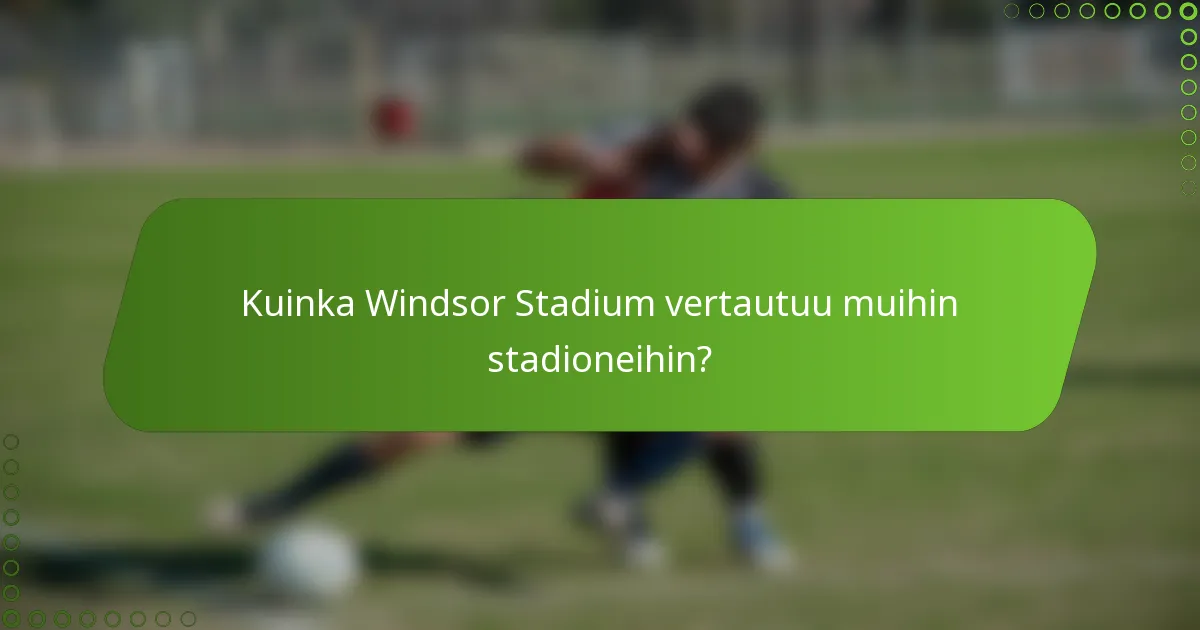 Kuinka Windsor Stadium vertautuu muihin stadioneihin?